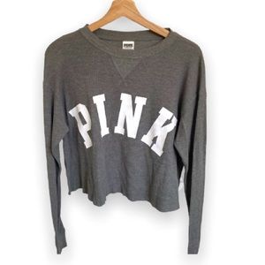 Victoria’s Secret • ‘Pink’ Grey Waffle Thermal